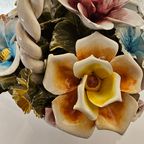 Bassano Ceramics Basket With Flowers, Italy 1950s thumbnail 21