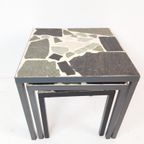 Vintage Stone Side Table Set | Nesting Tables Grey thumbnail 10