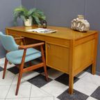 Large Blonde Wood Desk 1960S thumbnail 3