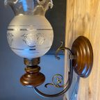 Vintage Wandlamp Met (Melk)Glazen Kap thumbnail 7