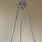 Lamp Art Deco Jaren 30 Modernistisch Matglazen Schaal Frans thumbnail 3