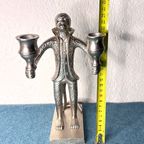 Kandelaars Aapje, Wit Metaal thumbnail 9