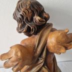 Beautiful Vintage Mid Century Angel Wall Sculpture Polychrome French thumbnail 13