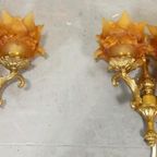 Set Van 2 Antieke Frans Louis Xv Stijl Wandlampen thumbnail 13
