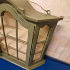 Olijfgroene Vintage Vitrinekast Wandkastje Vitrine Klassieke thumbnail 3