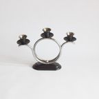 Art Deco Tubular Steel And Bakelite Candelabra, Netherlands. thumbnail 4