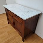 Vintage Antiek Dressoir Commode Ladekast Badkamermeubel Met Marmer Blad 703 thumbnail 6