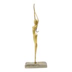 Abstract Beeld Naakte Vrouw Ballerina Art Deco Stijl Messing 51cm thumbnail 2