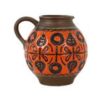 Zeldzame Oranje Bolle Vaas West Germany Aardewerk Wekara 1850-18 thumbnail 2