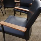 Set Van 6 Industriele Midcentury Armstoelen/ Vergaderstoelen thumbnail 5