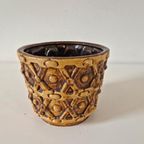 Vintage Bloempot Okergele Pot Retro Potje Voor Kamerplant thumbnail 2