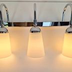 Wandlamp Vanity 3 X Glas Kap Vintag Chroom Italy Design ‘80 thumbnail 8