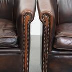 Elegante En Comfortabele Set Van 2 Rundleren Clubfauteuils In Engelse Stijl thumbnail 11