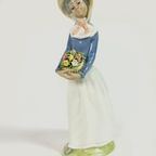 Vintage Tengra Valencia Spanje Porselein Standbeeld Vrouw Met Bloemen thumbnail 2