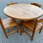 Vintage Eetkamerset – 6 Stoelen En Verstelbare Tafel thumbnail 3