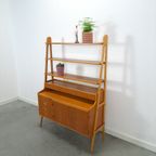 Teak Fineer Kast Uit Zweden Met Lades, Legplank En Uitschuifbare Plank thumbnail 8
