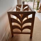 Rotan Bamboe Palm Leaf Tafel Of Bureau Basis Vintage thumbnail 6