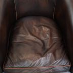 Elegante En Comfortabele Set Van 2 Rundleren Clubfauteuils In Engelse Stijl thumbnail 6