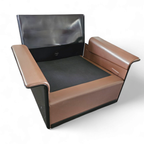 2 X Black Shell & Brown Leather 620 Chair Programme Lounge Chair By Dieter Rams For Vitsoe, 1980s thumbnail 18