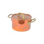 Kookpot Koper En Messing Marmite Met Deksel Frankrijk Vintage 18Cm thumbnail 3
