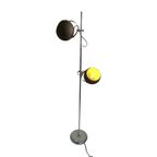 Gepo - Space Age Design / Mcm Floor Lamp With Two Shades - Brown Shades On A Chrome Base thumbnail 2