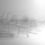 Vintage Mid-Century Set Van 7 Witte Harry Bertoia Eetkamerstoelen thumbnail 2