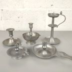 Lot Van 5 Tinnen Kaarsenpannen thumbnail 2