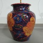 Hand - Turned Ceramic / Glazed Vase Lamp Holders 70s ( Most Likely French ) Height / Vase 40 Cm D thumbnail 11
