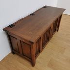 Vintage Eikenhouten Dekenkist Speelgoedkist Kist Salontafel thumbnail 11