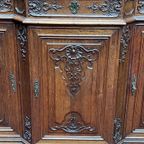 Antiek Rococo Buffet - Vitrinekast Met Ingebouwde Klok. thumbnail 5
