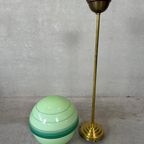 Art Deco Hanglamp Groene Opaline En Messing Armatuur thumbnail 10