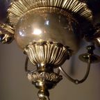 Antieke Verzilverde Godslamp, Kerk Lamp Met Engelen thumbnail 3