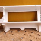 Brocante Vintage Wandplank, Debbel Regaal, Wit Houten Schap thumbnail 3