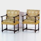 Set Van Twee Vintage Antieke Bibliotheek Fauteuils, 19e Eeuw thumbnail 2