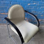 Vintage Arco Bk Eetstoelen -chrome & Zwart- thumbnail 8
