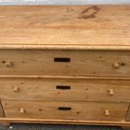 Antiek Grenen Commode / Ladenkast  91 Cm Hoog thumbnail 9