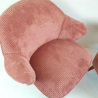 2 Roze Cocktail Stoeltjes | Nieuw Gestoffeerd Rib Artifort thumbnail 6