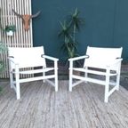 Set 2 Deense Safari Chairs Vintage Design Fauteuil Tuinstoel thumbnail 6