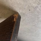 Vintage Ronde Salontafel Met Glas & Hout & Tegels thumbnail 7