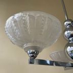 Lamp Hanglamp Art Deco 1930 Verchroomd Frans thumbnail 5