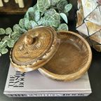 Opbergdoos Rond Handmade Hout Vintage thumbnail 4