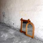 Wooden+Arch-Shaped Mirror With Tree Bamboo Wicker Frame, 1970S thumbnail 7