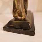 Artdeco Artnouveau Beeld Op Marmer Voet thumbnail 8