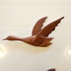 Vintage Wandvogels Wandvogel Vogel Teak Wanddecoratie  Muurdecoratie thumbnail 2