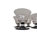 Set Van 4 Art Deco Borrelglazen Met Zwarte Voet thumbnail 4