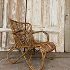 Vintage Belse 8 Rotan Fauteuil. Design. Jaren ‘50. thumbnail 5