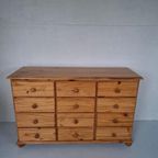 Vintage Grenen Apothekerskastje Toonbank Commode. thumbnail 11