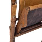 Officer’S Chair - Wood And Leather Upholstery - Military Campaign Style thumbnail 7