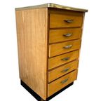 Vintage Mini Houten Ladekast Met Formica Blad thumbnail 3