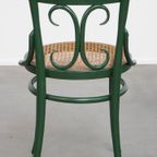 Leuke Groene Sierlijke Vintage Bistro Stoel Met Een Gematte Rieten Zitting thumbnail 5